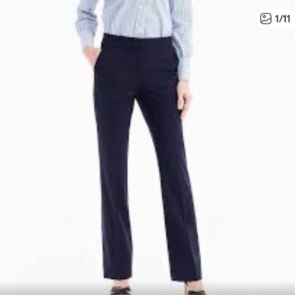 NWT J. Crew Women's Edie Navy Straight-Leg Trousers 6P